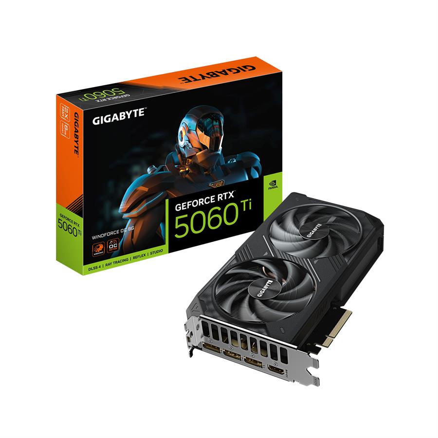 Placa de Video GIGABYTE GeForce RTX 5060 Ti WINDFORCE OC 8G